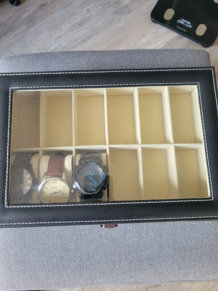 10-Slot Watch Box with Glass Top