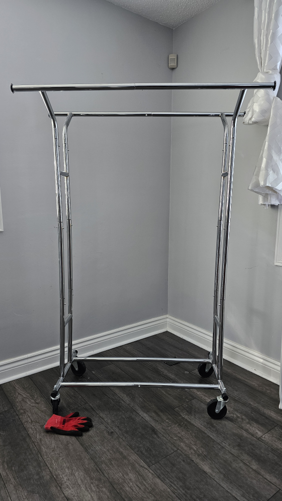 Double Clothing Rack on Wheels