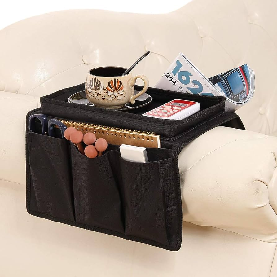 2 x Armrest Caddy Organizer Tray