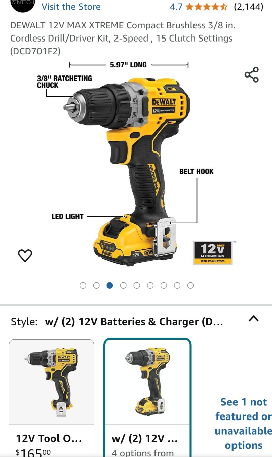 DEWALT Cordless Drill/Driver Kit with 37-pc Screwdriver Bit Set - photo 2
