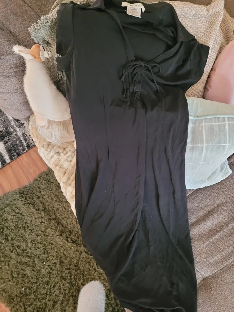 Nine West Black Lace-Up Dress image indicator(2)