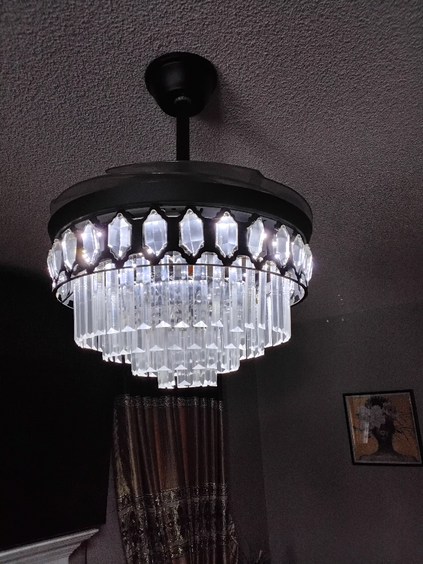 Elegant Crystal Ceiling Fan with Lights