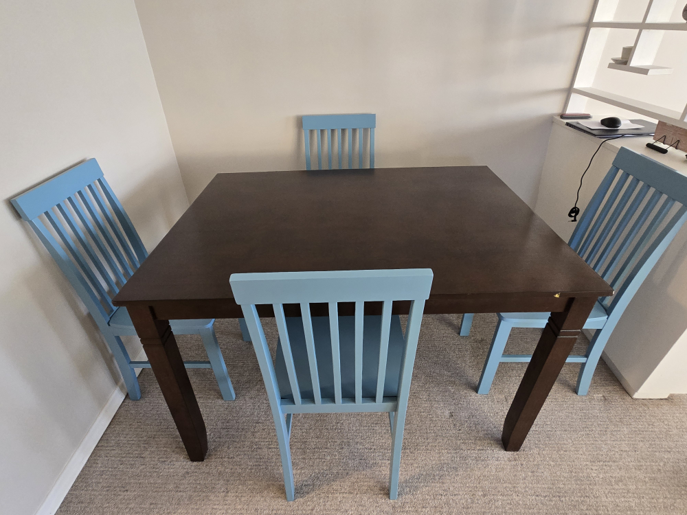 Rectangular Dining Table Set with Four Chairs