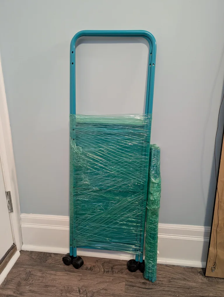 Teal 4-Tier Rolling Storage Cart thumbnail