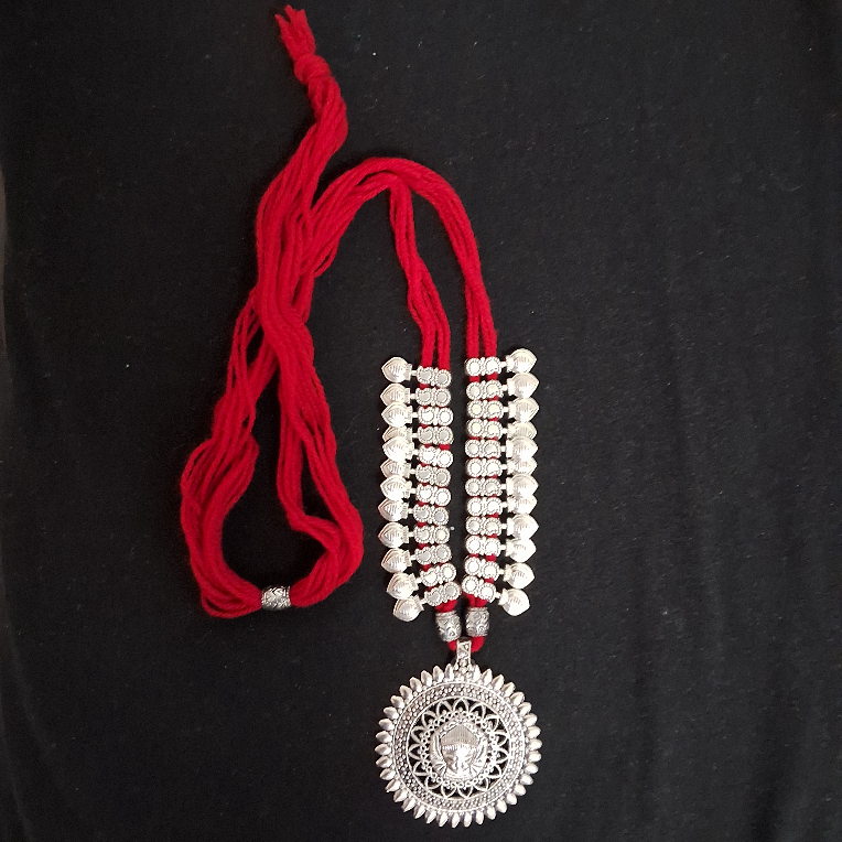 Oxidized Silver Necklace Set with Earrings - photo 2