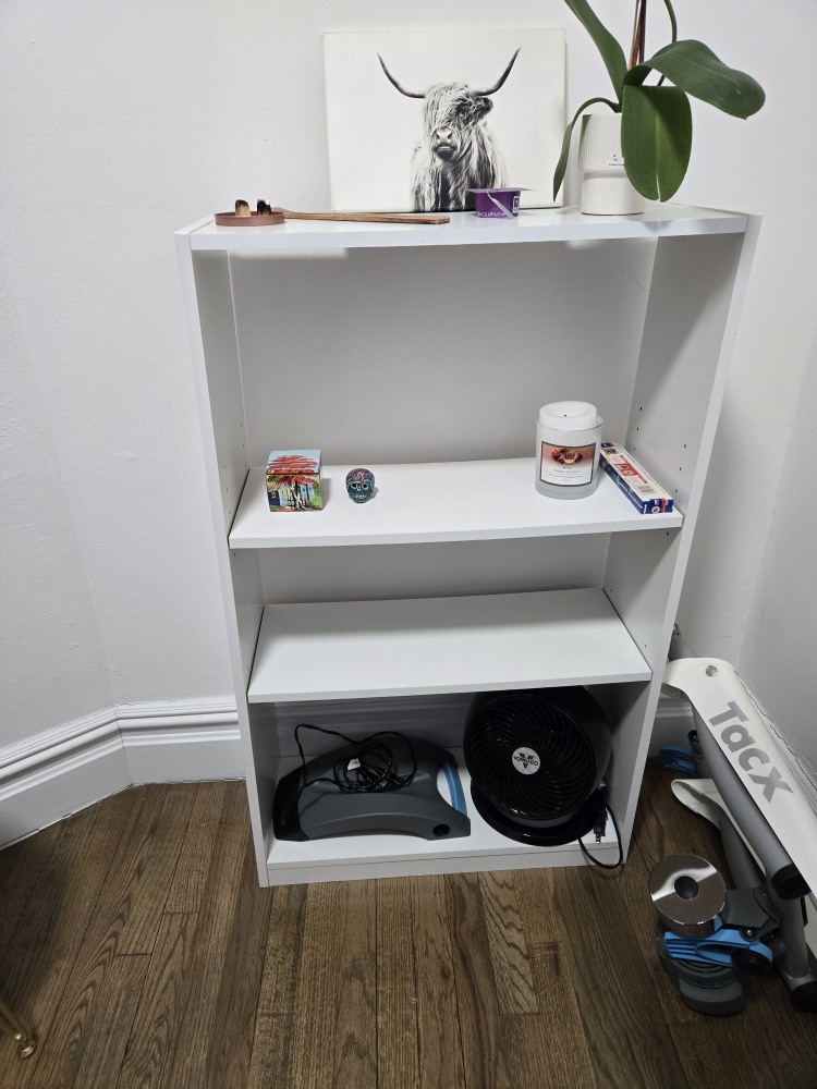 White 3-Shelf Bookcase - photo 2