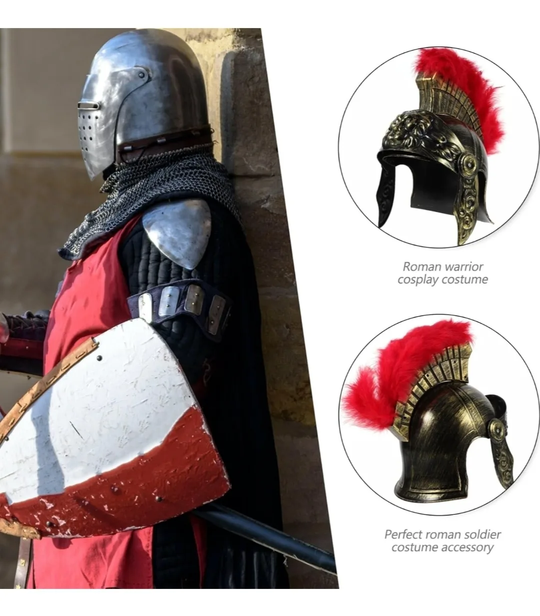 Roman Centurion Cosplay Helmet – Gladiator Warrior Costume Prop image indicator(4)
