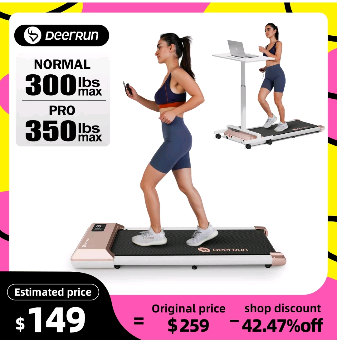 DeerRun Pro Folding Treadmill - Under Desk Walking Treadmill
