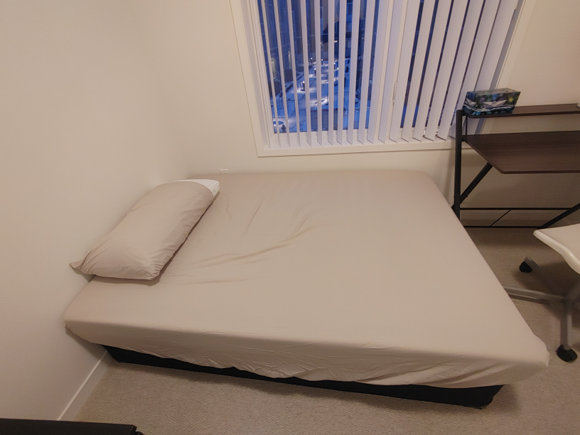 Full size foam mattress with bed base