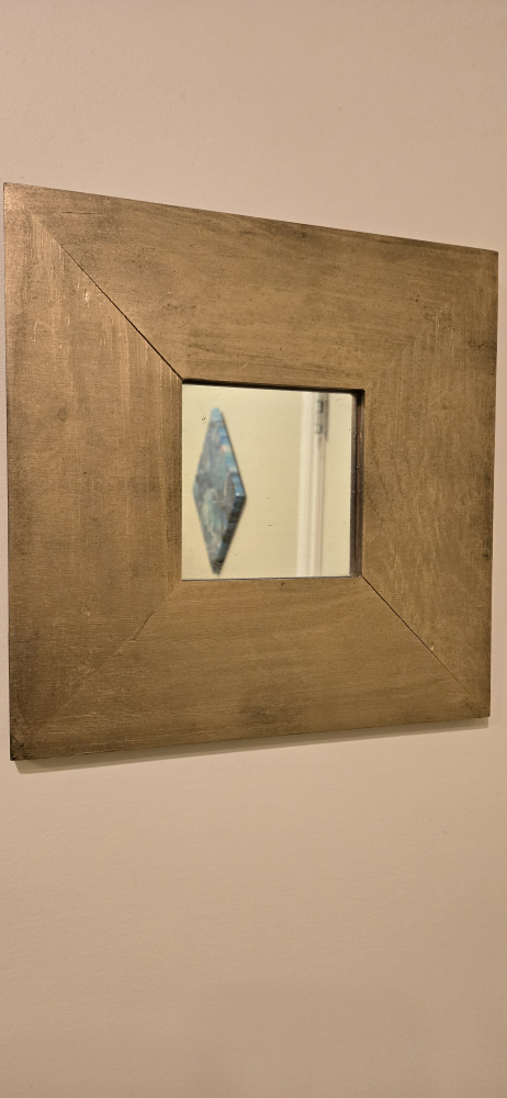 Gold framed square wall mirror