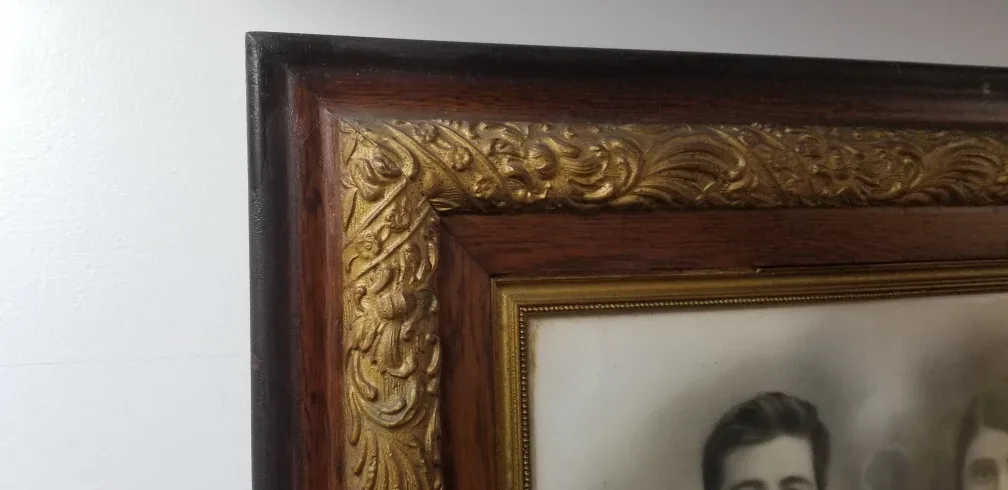 Antique Framed Photograph of Couple image indicator(8)