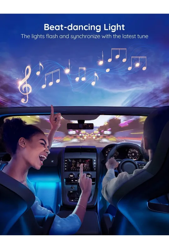 RGB LED Car Interior Lights with App Control image indicator(3)