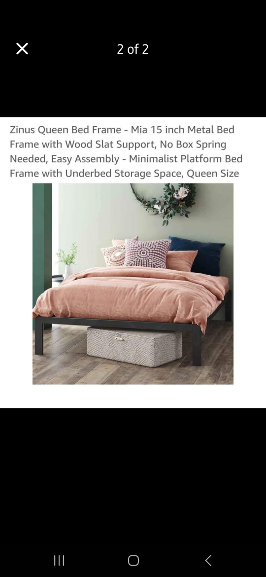 Zinus Queen Bed Frame - Mia 15 inch Metal Bed Frame - photo 2