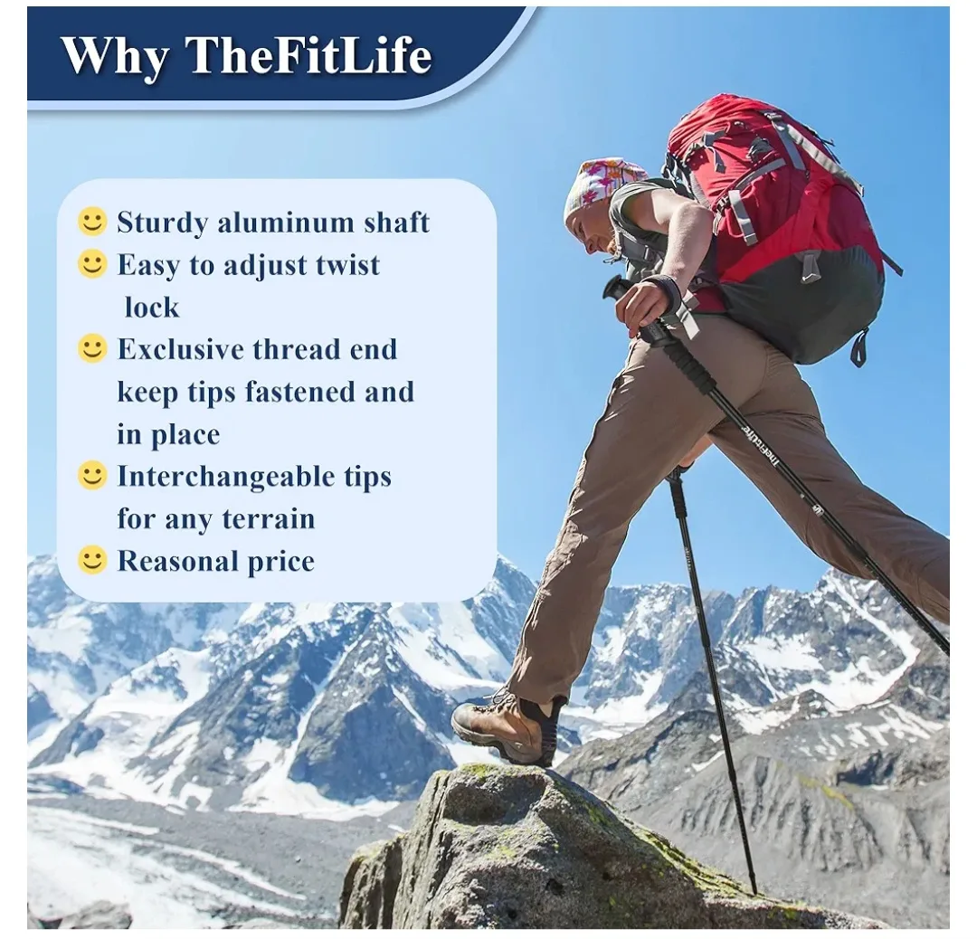TheFitLife Nordic Walking Trekking Poles-2 Pack image indicator(3)