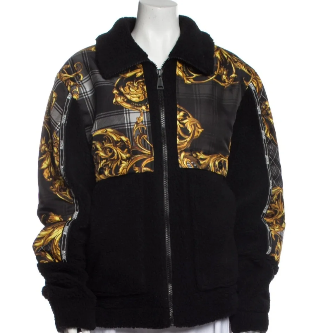 Versace Jeans Couture Men's Black and Gold Fleece Jacket image indicator(6)