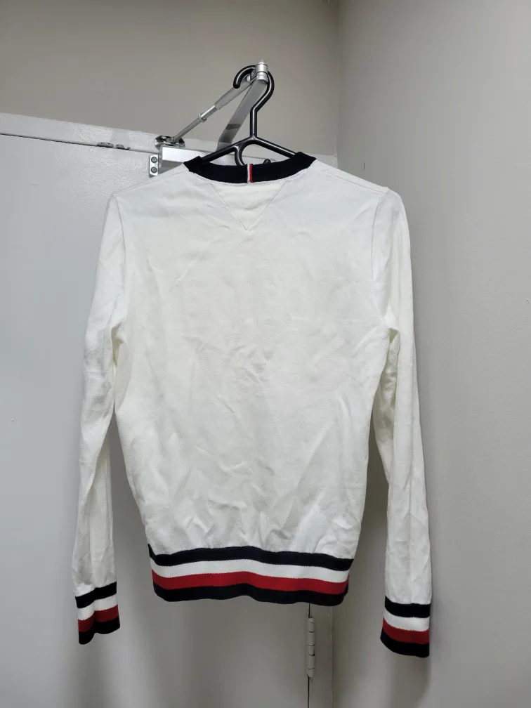 Tommy Hilfiger Women's Cream Sweater - Size XS image indicator(2)
