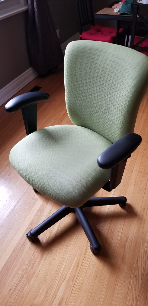 Office Chair - Green Fabric, Adjustable Height