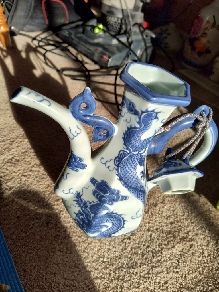 Unique Blue and White Dragon Teapot - photo 2