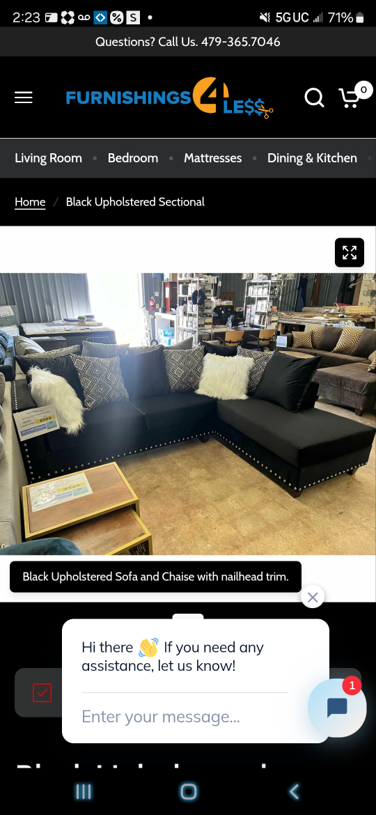 Black Sectional Sofa - photo 4