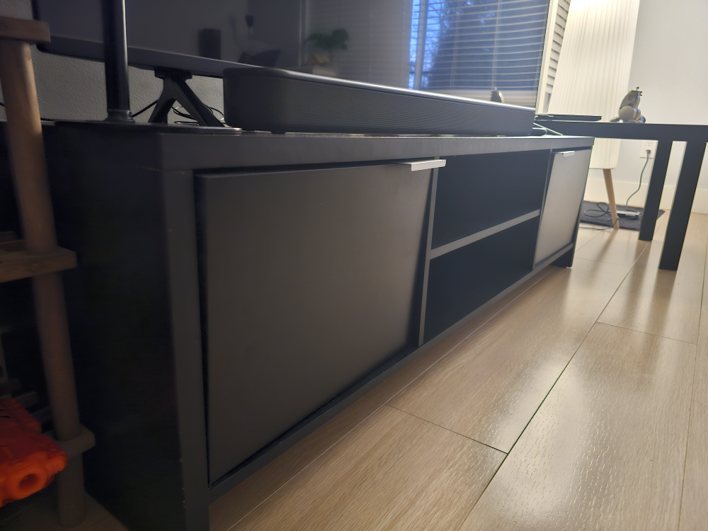 Black TV Stand with Two Cabinets