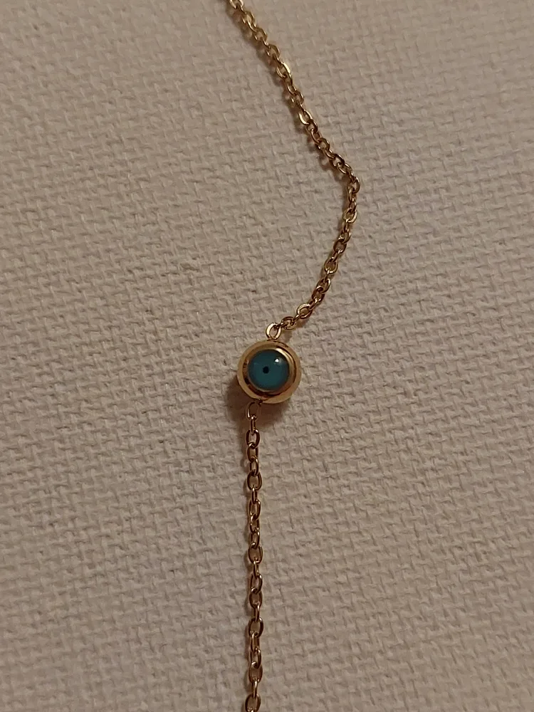Gold Evil Eye Necklace image indicator(2)