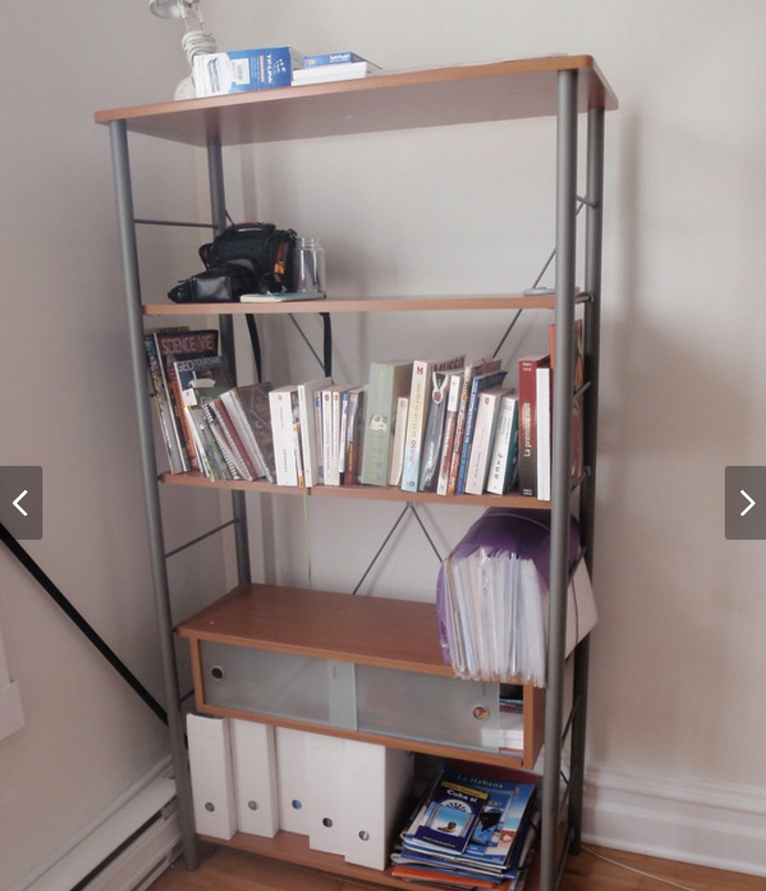 Five-shelf bookcase with metal frame - photo 3