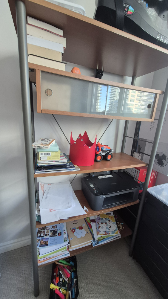 Five-shelf bookcase with metal frame - photo 4
