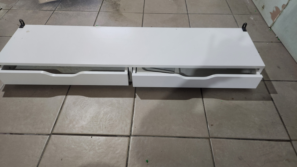 IKEA White Floating Shelf with Two Drawers - photo 3