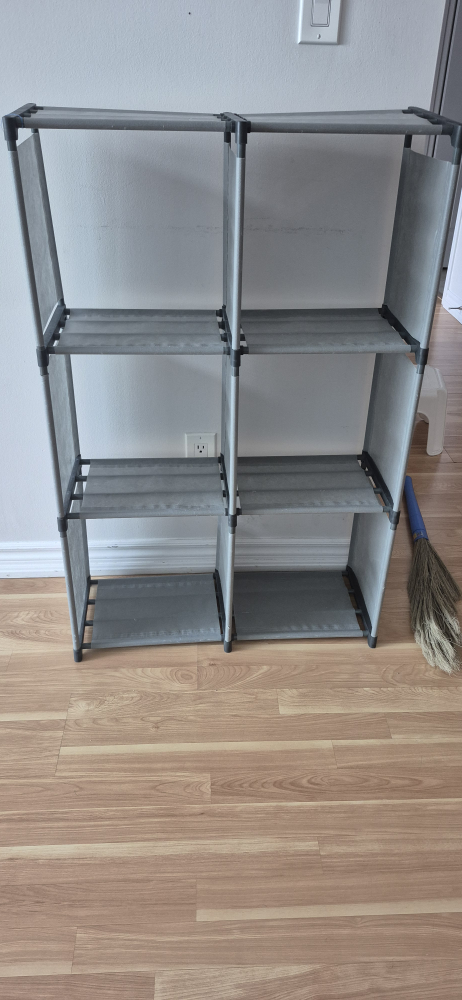 Grey Fabric Storage Shelf Organizer