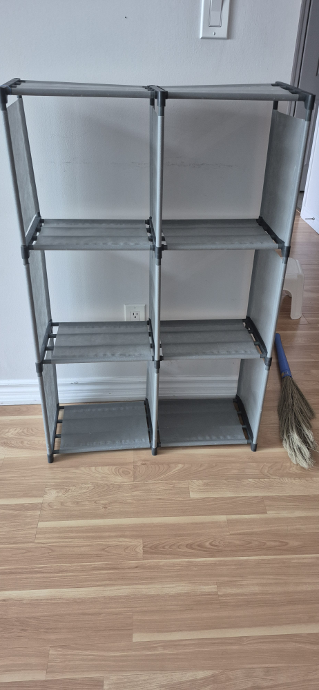 Grey Fabric Storage Shelf Organizer - photo 2