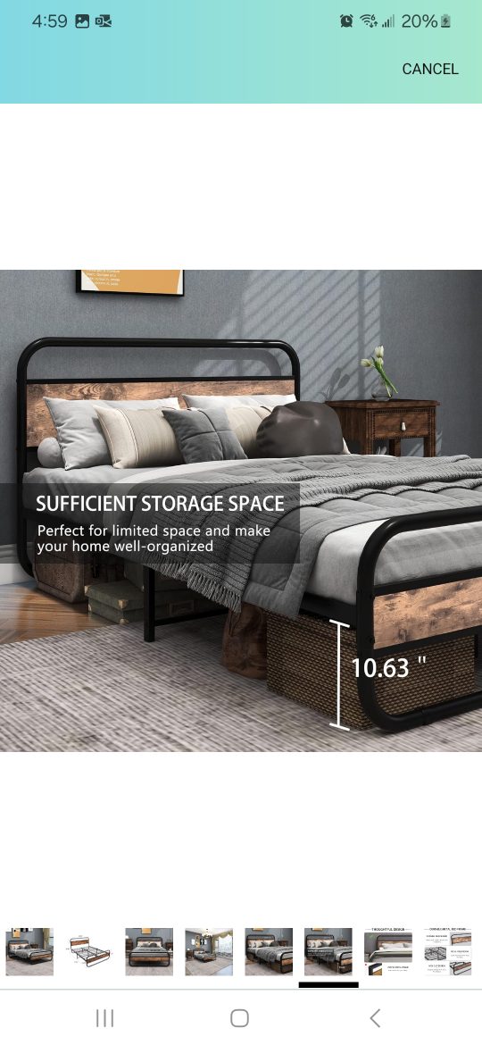 Queen Size Metal Platform Bed Frame - photo 2