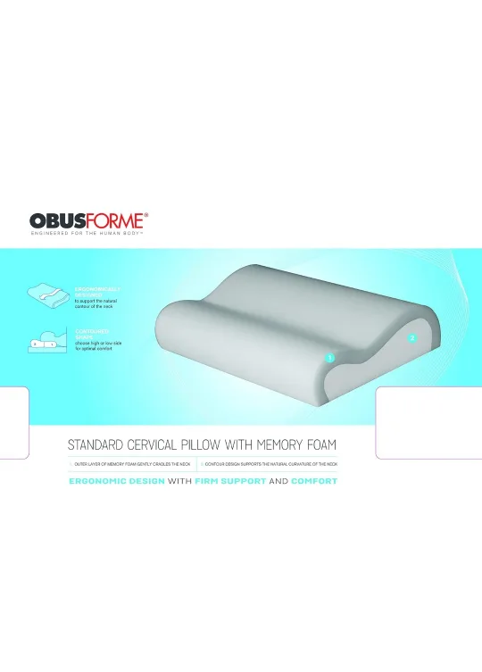 1x ObusForme Standard Cervical Pillow with Memory Foam image indicator(4)
