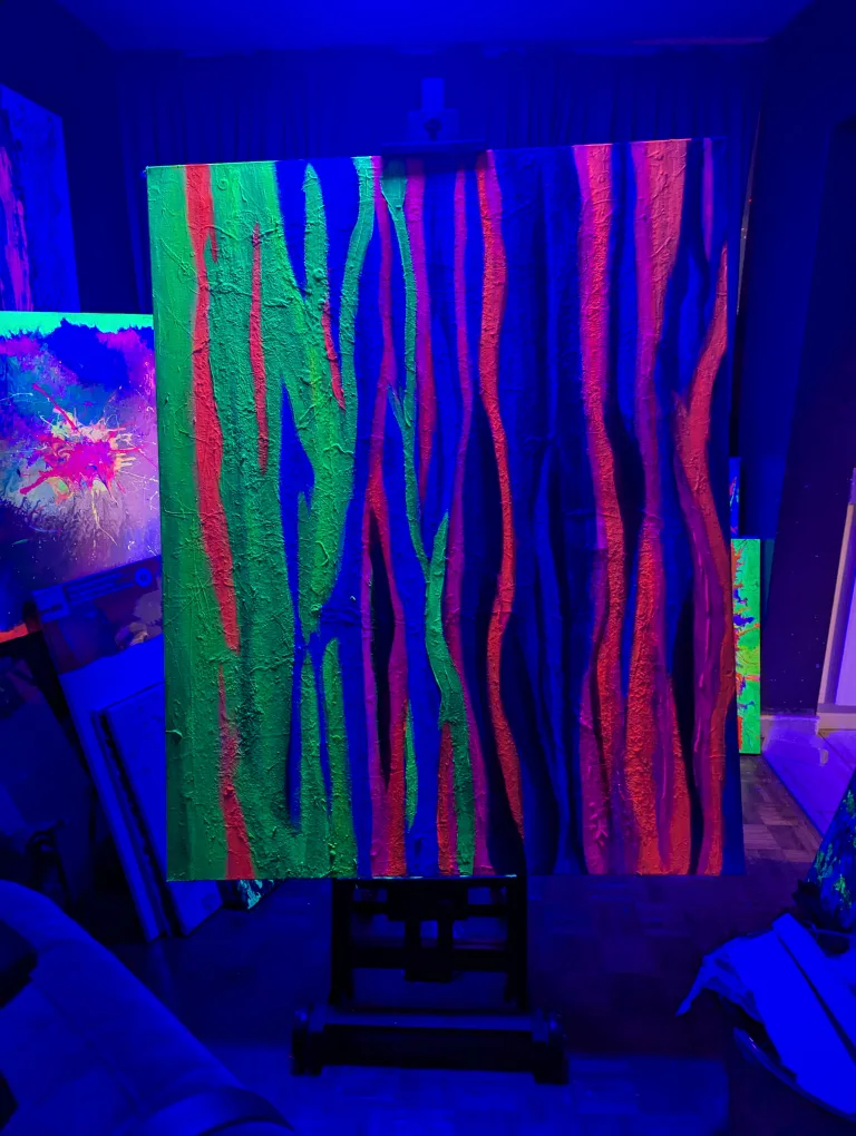 Large Abstract Neon Painting - Original Artwork image indicator(2)