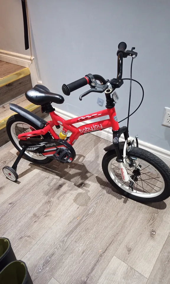 Kids' Red Bicycle with Training Wheels image indicator(5)