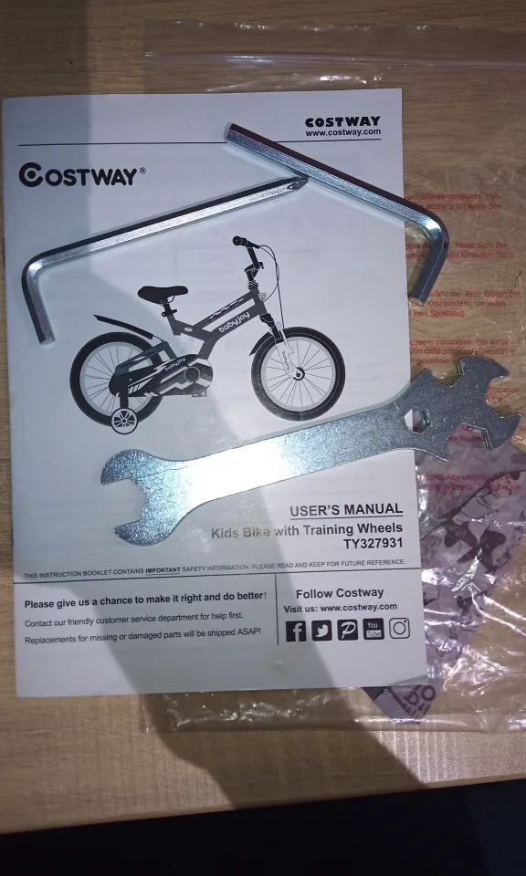 Kids' Red Bicycle with Training Wheels image indicator(7)