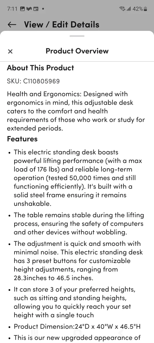 Inbox Zero Marshun Electric Standing Desk - 48" Wide image indicator(5)