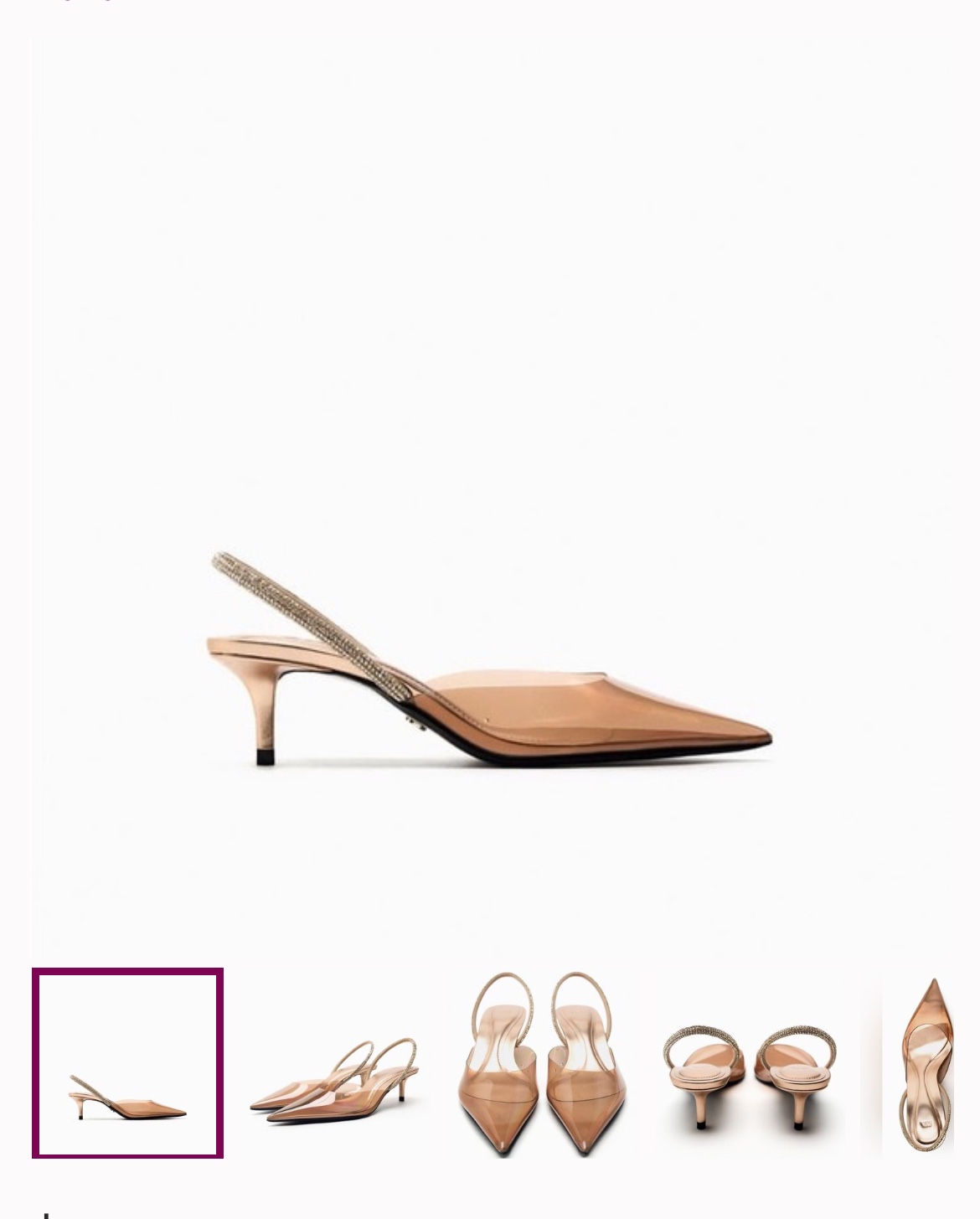 Zara rose gold sling back heels
