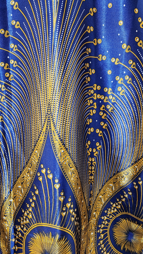 Blue and Gold Satin Kaftan, Brand new - photo 4