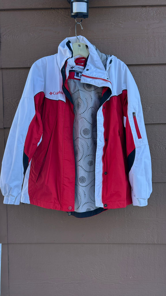 Columbia Women's Red and White Ski Jacket  Shell   Size Small - photo 2
