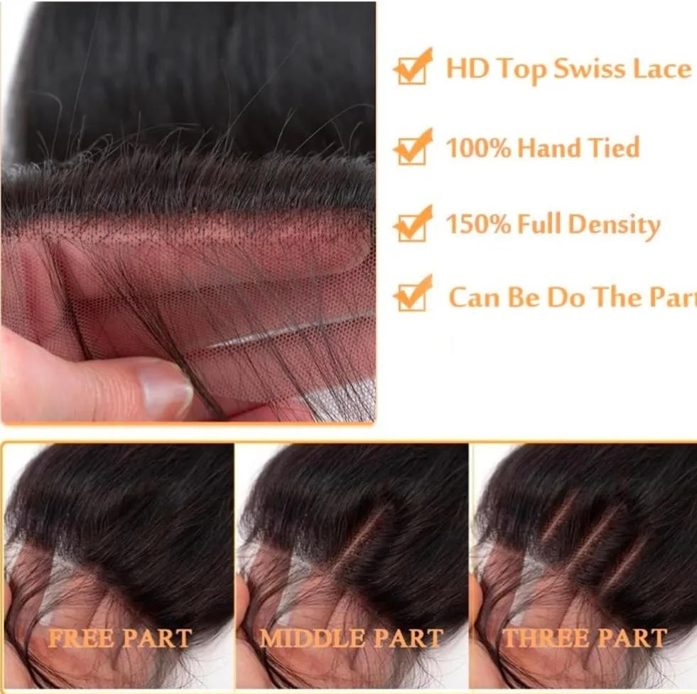 Human Hair Straight 4 x 4 14” Closure image indicator(3)