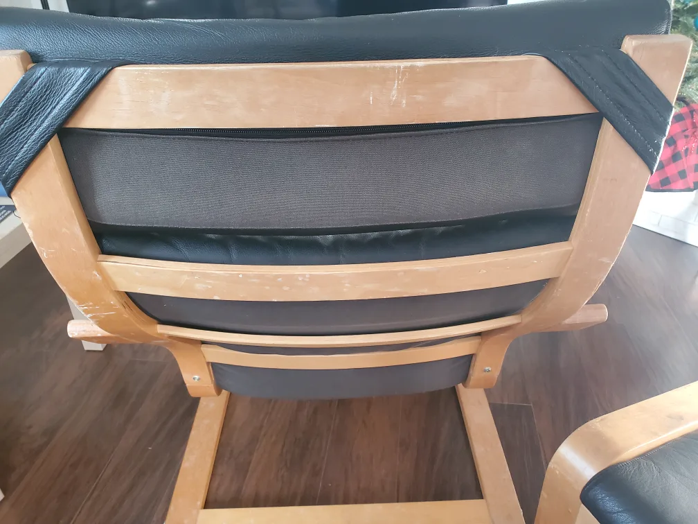 Ikea poang black leather chair image indicator(5)