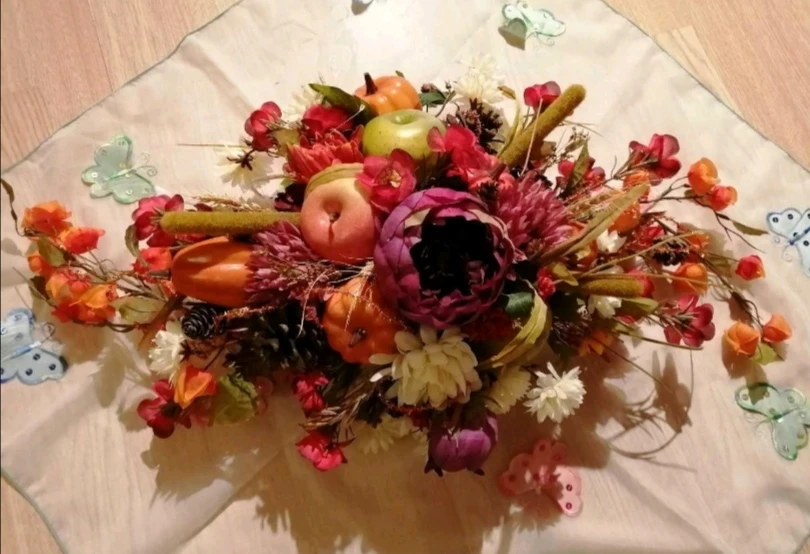 Fall Artificial Flower Arrangement with Lights