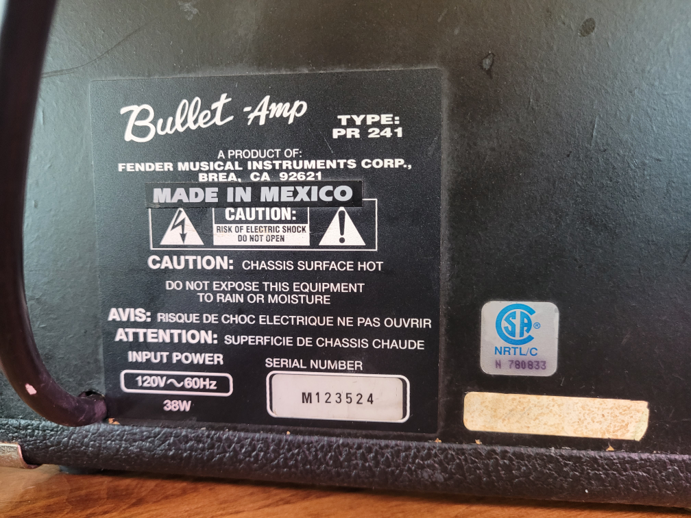 Fender Bullet Amp Guitar Amplifier Type PR-241 15W - photo 3
