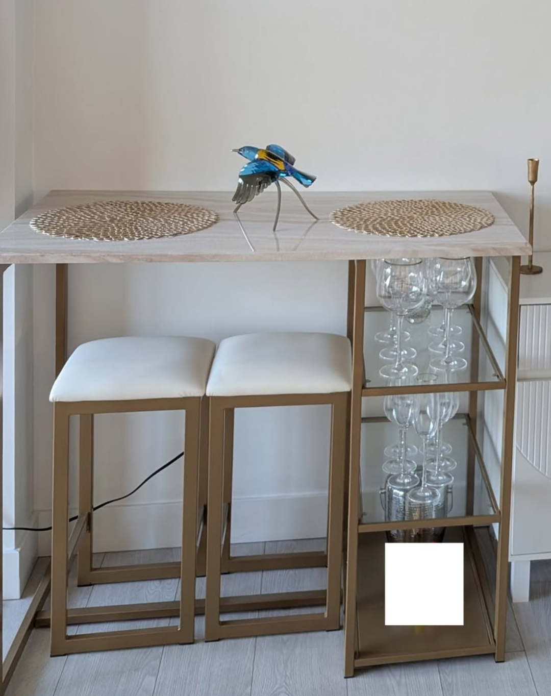 Modern Kitchen Table Set with Two Stools - photo 3