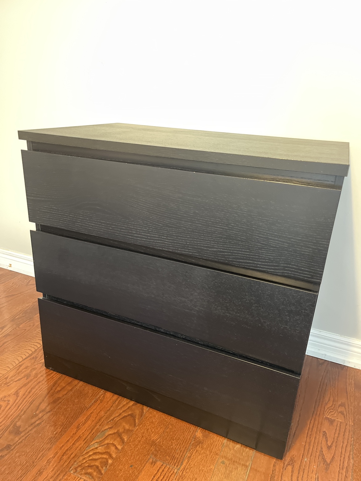 IKEA MALM 3-Drawer Chest - Black-Brown