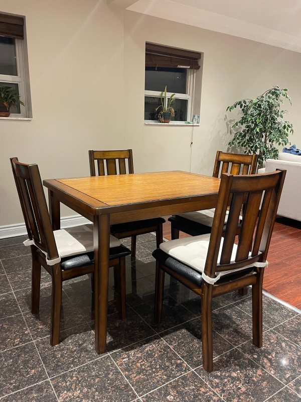 Dining table and four chairs set
