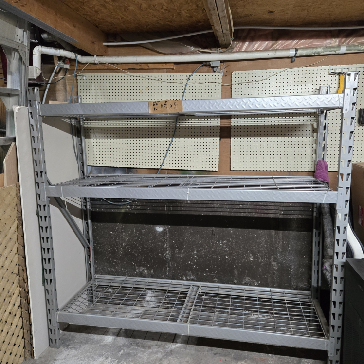 Heavy-duty 3-shelf metal storage rack