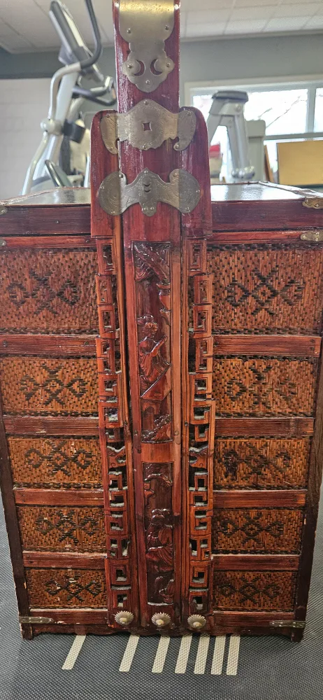 Antique Asian Wooden Chest with Five Drawers image indicator(2)