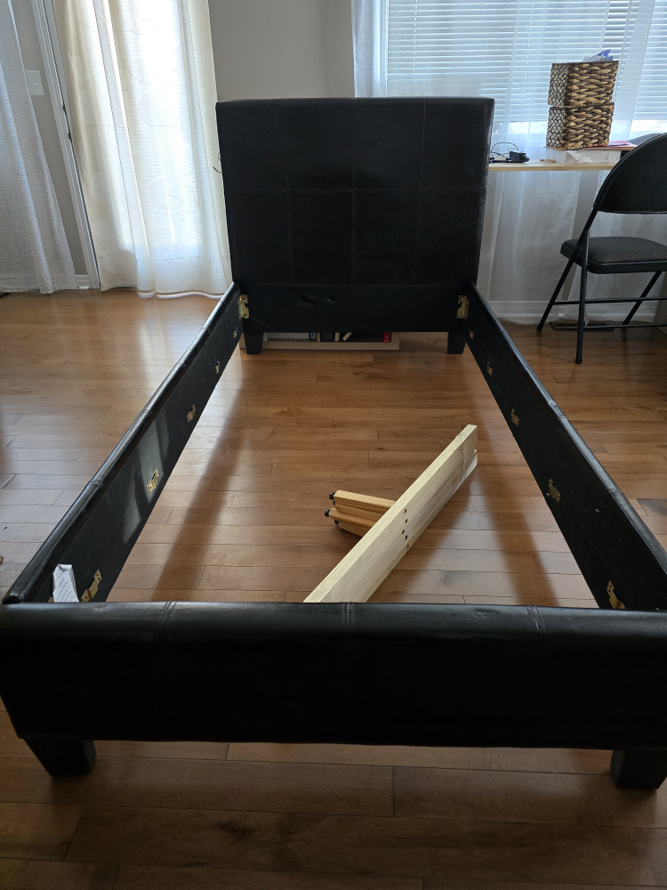 Black Faux Leather Bed Frame twin