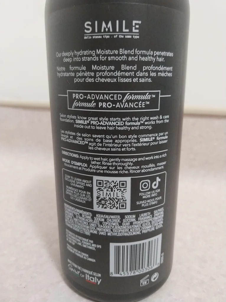 LARGE UNOPENED Simile Moisture Blend Shampoo image indicator(2)